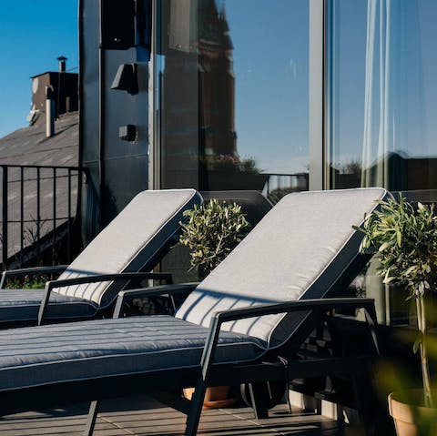 Take sundowners out on the terrace for golden hour