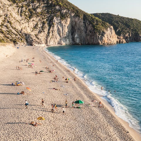 Discover the stunning beaches of Lefkada just a short walk from your doorstep