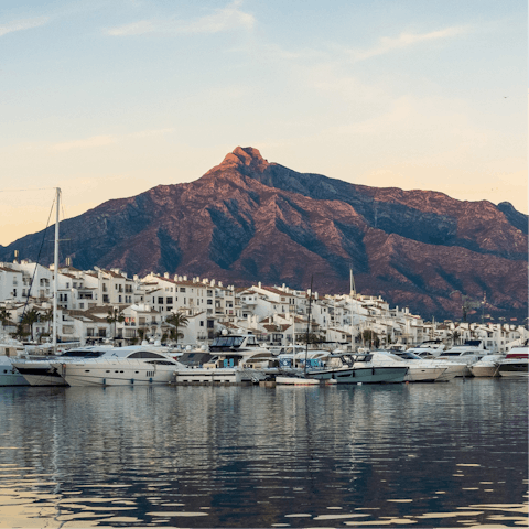Take the short drive to the glamorous shoreline of Marbella