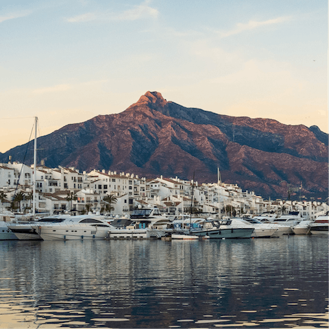 Take the short drive to the glamorous shoreline of Marbella