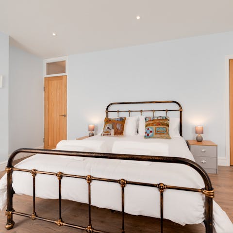 Treat yourself to a long lie-in in your cosy double bedroom