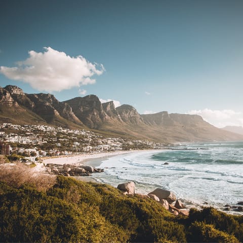 Splash in the shallows at Camps Bay Beach – it's 100 metres away