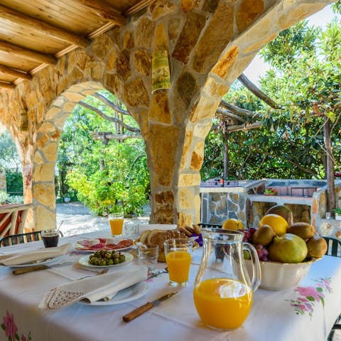 Set the table ready for a fresh breakfast after a restful night's sleep
