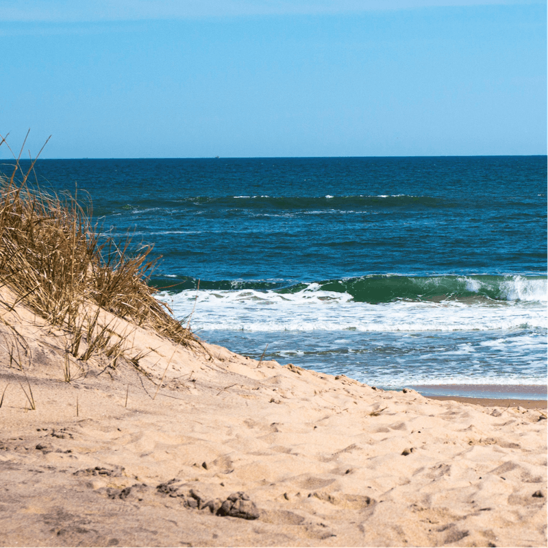 Visit the soft sands of Meschutt Beach, a ten-minute drive away