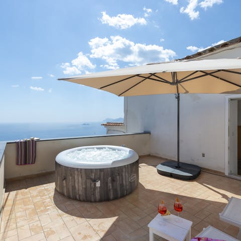 Relax after a day of exploring Amalfi in the private Jacuzzi