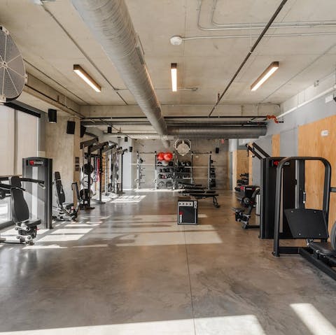 Head to the on-site fitness centre for a workout