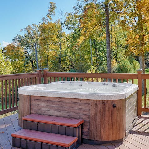 Take a relaxing soak in the hot tub after a mountain hike