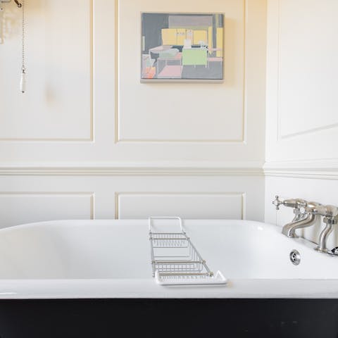 Lie back in the one of the elegant freestanding bathtubs