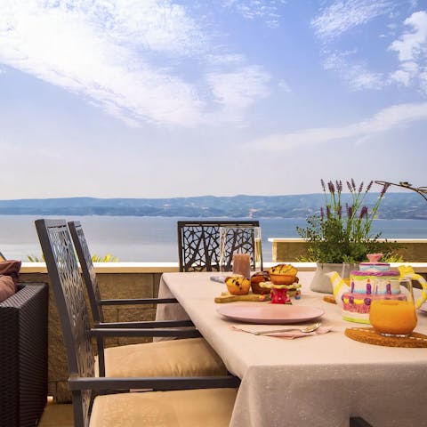 Dine alfresco on the terrace with the Adriatic Sea as your backdrop