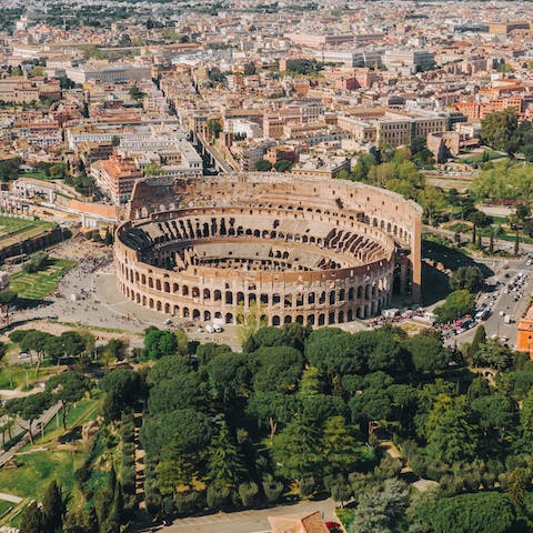 Take some snaps of the iconic Coliseum, a fifteen-minute stroll from this home 