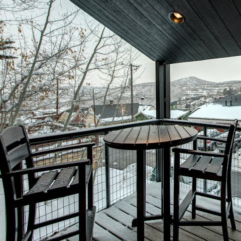 Sip a hot chocolate on the balcony