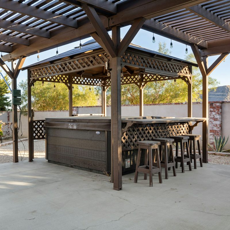 Enjoy mimosas at the hot tub bar before diving into the water