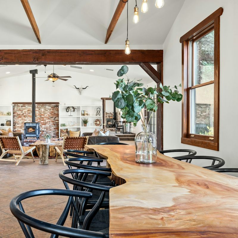 Make every meal memorable by eating at the beautifully carved dining table