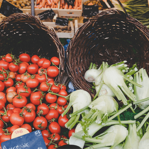 Pick up fresh local produce in Batignolles covered market