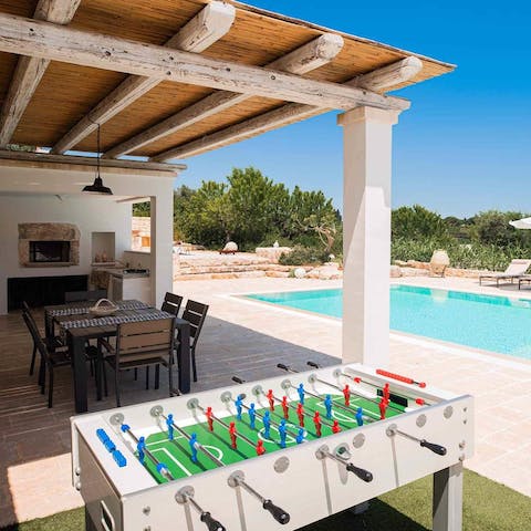 Challenge your guests to a game of table football