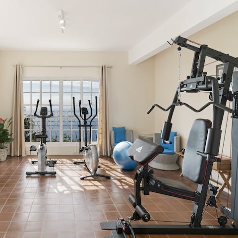 Work up a sweat in the on-site fitness room