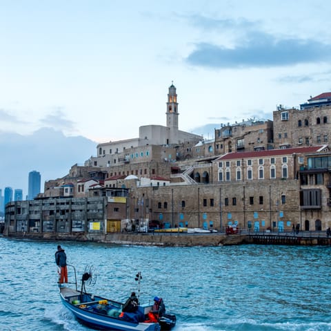 Soak up the history of Jaffa Port, easily reachable on foot