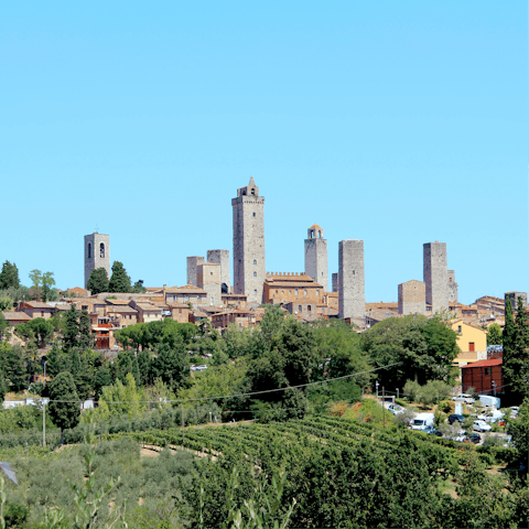 Explore the streets of San Gimignano as the iconic towers surround you