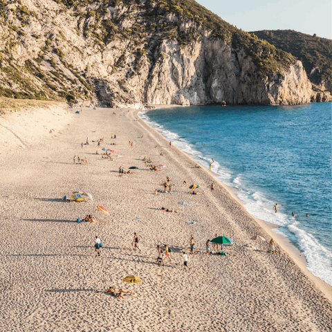 Drive down to one of the island's beaches in around a quarter of an hour 