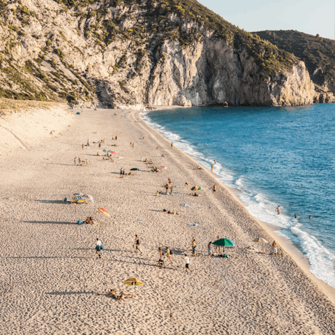Drive down to one of the island's beaches in around a quarter of an hour