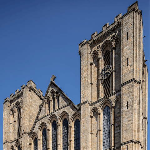 Stroll eighteen minutes through town to admire Ripon Cathedral