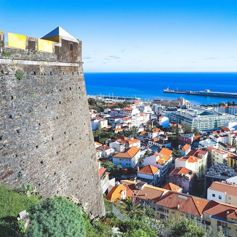 Visit vibrant Funchal, a ten-minute drive away