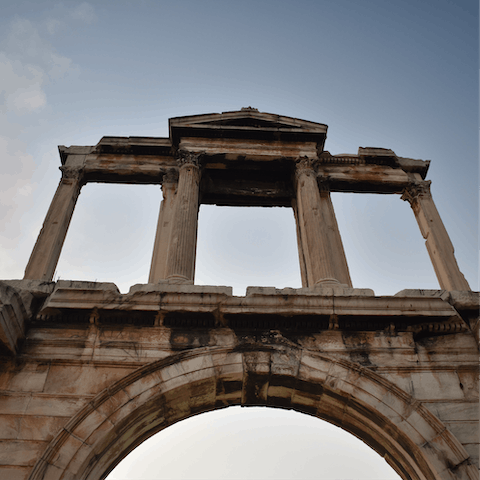 Stroll down to the majestic Hadrian's Arch and the Temple of Olympian Zeus
