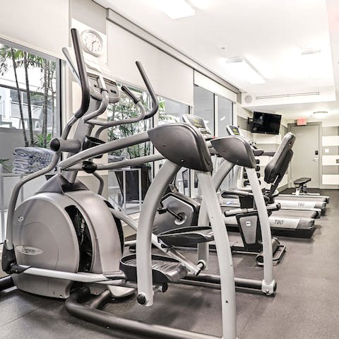 Keep up your fitness regime in the on-site gym