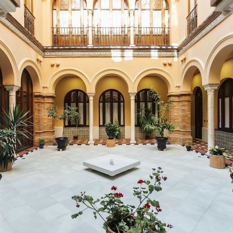 Enter your apartment building in style, via the Moorish courtyard