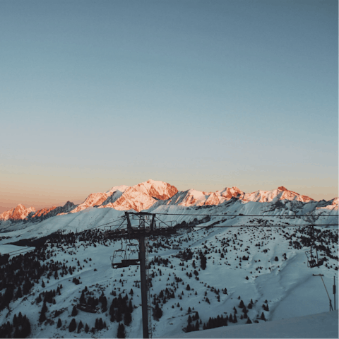 Ride the ski lift to the snowy peaks