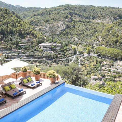 Gaze out at the foothills of the Tramuntana Mountains from the terrace