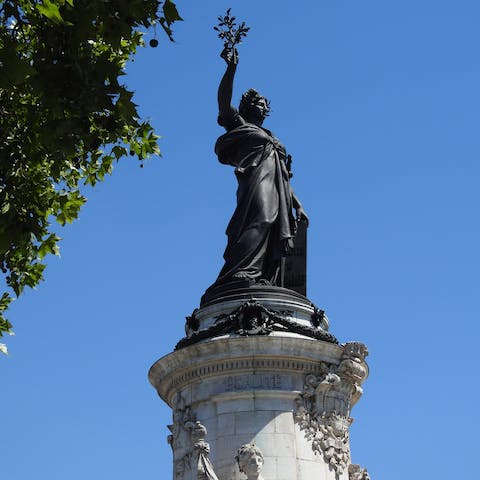 Visit the monument at the Place de la République, just 250 metres from your doorstep