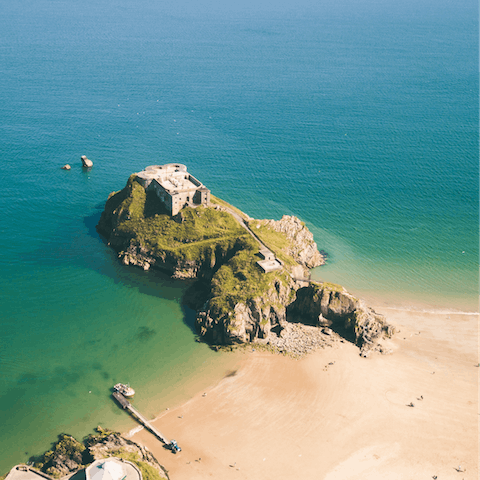 Stroll over to Castle Beach or visit St Catherine's Island during low tide