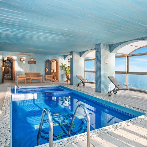 Rejuvenate in the spa-worthy indoor pool, Jacuzzi and sauna