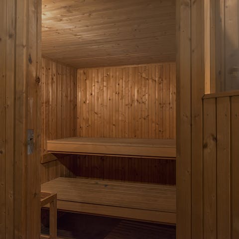 Take respite in the sauna 