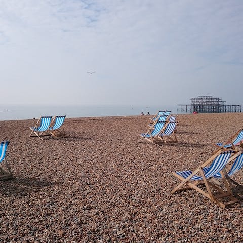 Catch a few rays on Brighton Beach when the sun shines, it's just five-minutes away