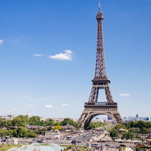 Stay just a couple blocks from the Eiffel Tower – it's a thirteen-minute walk