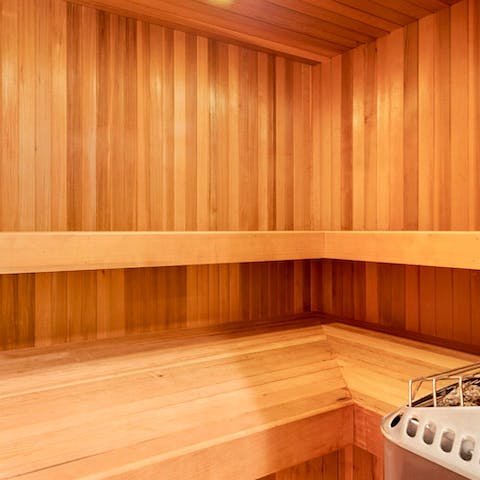 Relax in the sauna after a day of water sports activities 