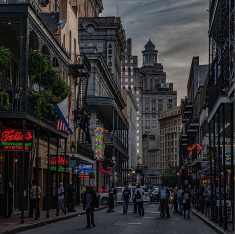 Take a fifteen minute walk to New Orleans’ French Quarter