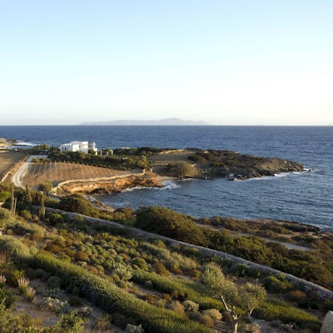 Admire the beautiful coastal views from the villa