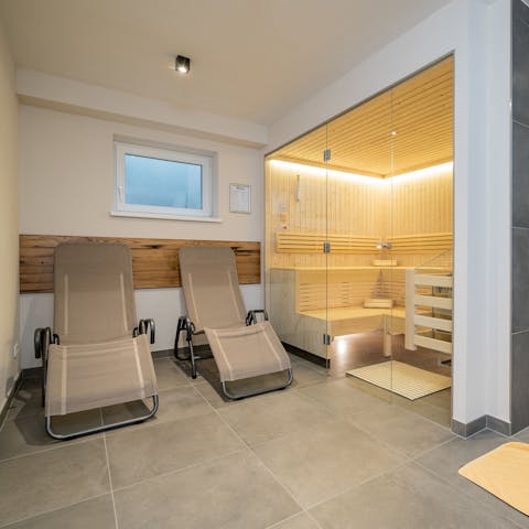Rejuvenate after a day on the piste in your private sauna