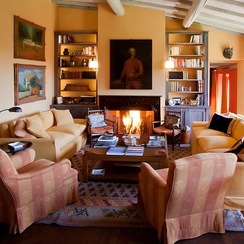 Curl up in front of the fire with a good book and a glass of wine