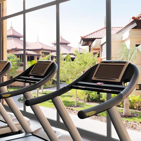 Work up an appetite with a cardio session in the on-site gym