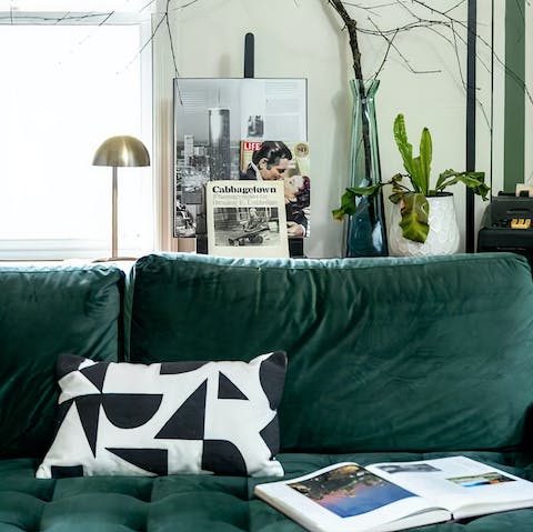 Relax and enjoy a good read or a movie in the cosy living room
