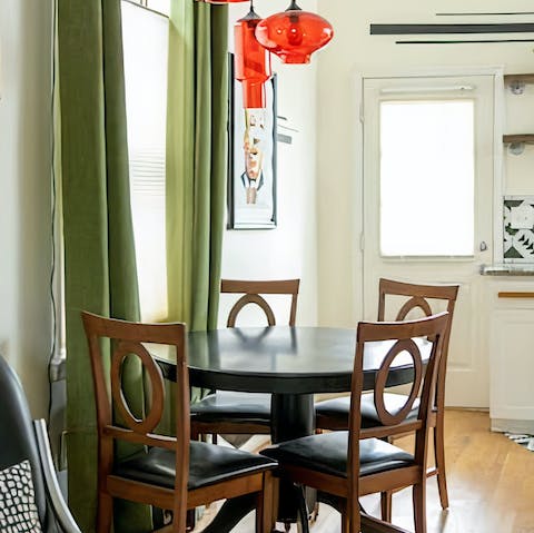 Enjoy delicious Southern meals at the dining table