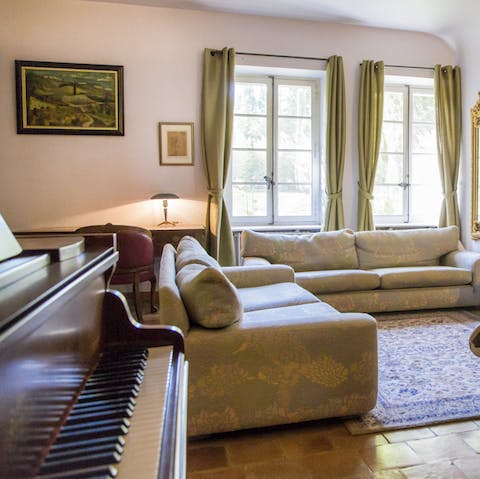 Try your hand at the piano in the sitting room after a glass of wine