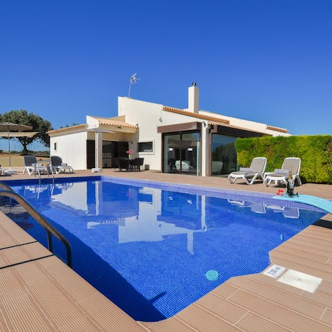 Slip into the cool waters of the private pool after a morning of sunbathing