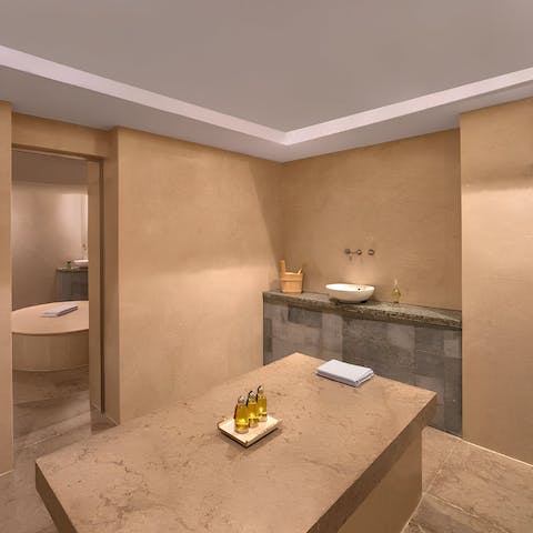 Treat yourself to a treatment in the luxurious spa