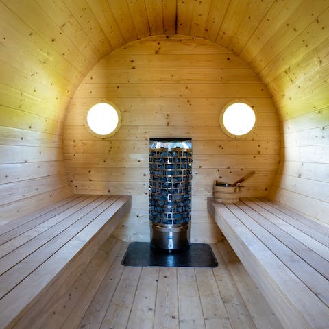 Relax in the sauna after a long day on the slopes