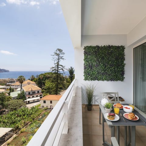 Savour breakfast on the balcony while taking in the sea vistas